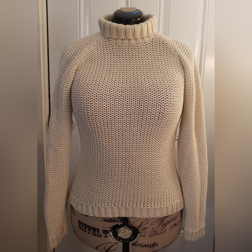 Eddie Bauer White / Cream Cotton / Acrylic Sweater